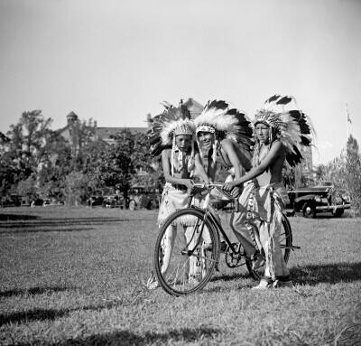 Native Americans with bicycle, 1938-39.jpg